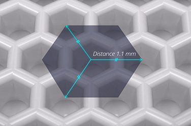 Uniform microwell spacing